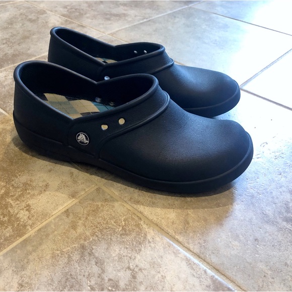 CROCS Shoes - Crocs navy blue slip on mules clogs size 9